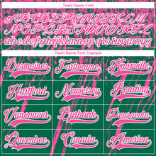 Laden Sie das Bild in den Galerie-Viewer, Custom Kelly Green Pink-White 3D Splash Hockey Lace Neck Jersey