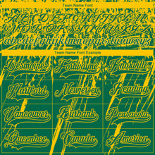 Laden Sie das Bild in den Galerie-Viewer, Custom Kelly Green Yellow-White 3D Splash Hockey Lace Neck Jersey