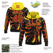 Загрузить изображение в средство просмотра галереи, Custom Black Red-Yellow 3D Abstract Flame Sports Pullover Sweatshirt Hoodie