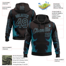 Charger l'image dans la galerie, Custom Black Shadow Blue 3D Abstract Flame Sports Pullover Sweatshirt Hoodie