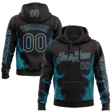 Charger l'image dans la galerie, Custom Black Shadow Blue 3D Abstract Flame Sports Pullover Sweatshirt Hoodie