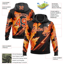 Загрузить изображение в средство просмотра галереи, Custom Black Orange-White 3D Abstract Flame Sports Pullover Sweatshirt Hoodie