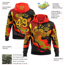 Загрузить изображение в средство просмотра галереи, Custom Red Yellow-Black 3D Abstract Flame Sports Pullover Sweatshirt Hoodie