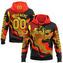 Загрузить изображение в средство просмотра галереи, Custom Red Yellow-Black 3D Abstract Flame Sports Pullover Sweatshirt Hoodie