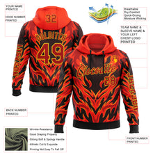 Загрузить изображение в средство просмотра галереи, Custom Red Black-Yellow 3D Abstract Flame Sports Pullover Sweatshirt Hoodie