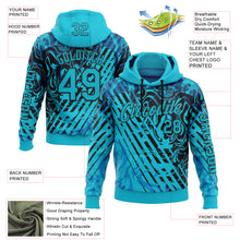 Загрузить изображение в средство просмотра галереи, Custom Lakes Blue Black 3D Abstract Flame Sports Pullover Sweatshirt Hoodie