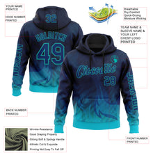 Загрузить изображение в средство просмотра галереи, Custom Blue US Navy Blue-Aqua 3D Abstract Flame Sports Pullover Sweatshirt Hoodie