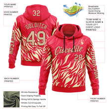 Загрузить изображение в средство просмотра галереи, Custom Red City Cream 3D Abstract Flame Sports Pullover Sweatshirt Hoodie