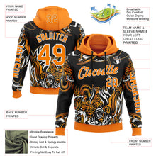 Laden Sie das Bild in den Galerie-Viewer, Custom Black Bay Orange-White 3D Abstract Flame Sports Pullover Sweatshirt Hoodie