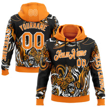 Laden Sie das Bild in den Galerie-Viewer, Custom Black Bay Orange-White 3D Abstract Flame Sports Pullover Sweatshirt Hoodie