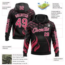Laden Sie das Bild in den Galerie-Viewer, Custom Black Neon Pink-White 3D Abstract Flame Sports Pullover Sweatshirt Hoodie