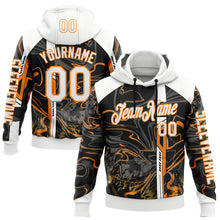 Загрузить изображение в средство просмотра галереи, Custom Black White-Bay Orange 3D Abstract Flame Sports Pullover Sweatshirt Hoodie