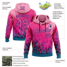 Загрузить изображение в средство просмотра галереи, Custom Pink Blue-Royal 3D Abstract Flame Sports Pullover Sweatshirt Hoodie