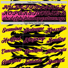 Загрузить изображение в средство просмотра галереи, Custom Black Light Yellow-Pink 3D Abstract Flame Sports Pullover Sweatshirt Hoodie