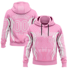 Загрузить изображение в средство просмотра галереи, Custom Light Pink White 3D Abstract Flame Sports Pullover Sweatshirt Hoodie
