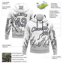 Загрузить изображение в средство просмотра галереи, Custom White Gray-Black 3D Abstract Flame Sports Pullover Sweatshirt Hoodie