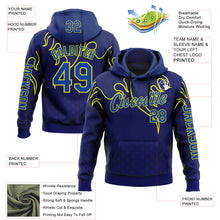 Загрузить изображение в средство просмотра галереи, Custom Royal Thunder Blue-Yellow 3D Abstract Flame Sports Pullover Sweatshirt Hoodie