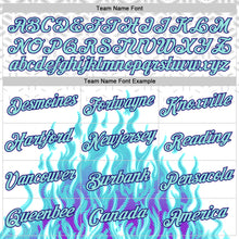 Laden Sie das Bild in den Galerie-Viewer, Custom White Ice Blue-Dark Purple 3D Abstract Flame Sports Pullover Sweatshirt Hoodie