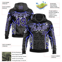 Загрузить изображение в средство просмотра галереи, Custom Black Dark Purple Gray-White 3D Abstract Flame Sports Pullover Sweatshirt Hoodie