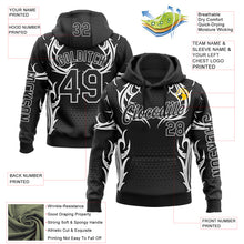 Загрузить изображение в средство просмотра галереи, Custom Black White 3D Abstract Flame Sports Pullover Sweatshirt Hoodie