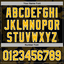 Laden Sie das Bild in den Galerie-Viewer, Custom Stitched Black Gold-White 3D Pattern Design Curve Lines Sports Pullover Sweatshirt Hoodie