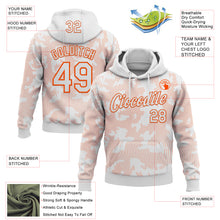 Load image into Gallery viewer, Custom Stitched White Orange 3D Pattern Design Curve Lines Sports Pullover Sweatshirt Hoodie