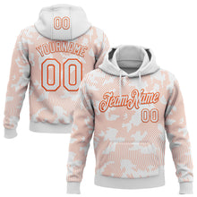 Load image into Gallery viewer, Custom Stitched White Orange 3D Pattern Design Curve Lines Sports Pullover Sweatshirt Hoodie