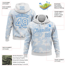 Load image into Gallery viewer, Custom Stitched White Powder Blue 3D Pattern Design Curve Lines Sports Pullover Sweatshirt Hoodie