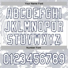 Load image into Gallery viewer, Custom Stitched White Navy 3D Pattern Design Curve Lines Sports Pullover Sweatshirt Hoodie