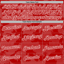 Load image into Gallery viewer, Custom Stitched Red White 3D Pattern Design Curve Lines Sports Pullover Sweatshirt Hoodie