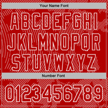 Load image into Gallery viewer, Custom Stitched Red White 3D Pattern Design Curve Lines Sports Pullover Sweatshirt Hoodie