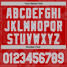 Load image into Gallery viewer, Custom Stitched Red Gray-White 3D Pattern Design Curve Lines Sports Pullover Sweatshirt Hoodie