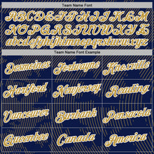 Charger l'image dans la galerie, Custom Stitched Navy Old Gold-White 3D Pattern Design Curve Lines Sports Pullover Sweatshirt Hoodie
