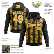 Load image into Gallery viewer, Custom Stitched Black Gold-White 3D Pattern Design Abstract Shape Sports Pullover Sweatshirt Hoodie
