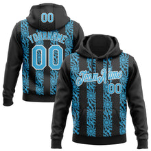 Load image into Gallery viewer, Custom Stitched Black Sky Blue-White 3D Pattern Design Abstract Shape Sports Pullover Sweatshirt Hoodie