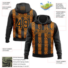 Load image into Gallery viewer, Custom Stitched Black Bay Orange 3D Pattern Design Abstract Shape Sports Pullover Sweatshirt Hoodie