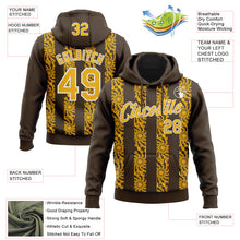 Загрузить изображение в средство просмотра галереи, Custom Stitched Brown Gold-White 3D Pattern Design Abstract Shape Sports Pullover Sweatshirt Hoodie