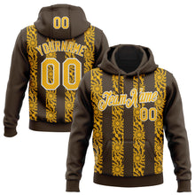 Загрузить изображение в средство просмотра галереи, Custom Stitched Brown Gold-White 3D Pattern Design Abstract Shape Sports Pullover Sweatshirt Hoodie