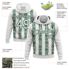 Загрузить изображение в средство просмотра галереи, Custom Stitched White Green 3D Pattern Design Abstract Shape Sports Pullover Sweatshirt Hoodie