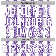 Load image into Gallery viewer, Custom Stitched White Purple 3D Pattern Design Abstract Shape Sports Pullover Sweatshirt Hoodie