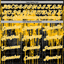 Load image into Gallery viewer, Custom Stitched Black Gold-White 3D Pattern Design Dripping Splatter Sports Pullover Sweatshirt Hoodie