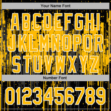 Load image into Gallery viewer, Custom Stitched Black Gold-White 3D Pattern Design Dripping Splatter Sports Pullover Sweatshirt Hoodie