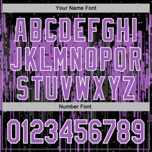 Load image into Gallery viewer, Custom Stitched Black Medium Purple-White 3D Pattern Design Dripping Splatter Sports Pullover Sweatshirt Hoodie
