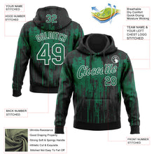 Laden Sie das Bild in den Galerie-Viewer, Custom Stitched Black Kelly Green-White 3D Pattern Design Dripping Splatter Sports Pullover Sweatshirt Hoodie