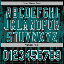 Laden Sie das Bild in den Galerie-Viewer, Custom Stitched Black Teal-White 3D Pattern Design Dripping Splatter Sports Pullover Sweatshirt Hoodie