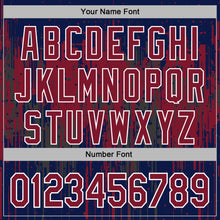 Загрузить изображение в средство просмотра галереи, Custom Stitched Navy Crimson-White 3D Pattern Design Dripping Splatter Sports Pullover Sweatshirt Hoodie