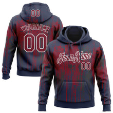 Загрузить изображение в средство просмотра галереи, Custom Stitched Navy Crimson-White 3D Pattern Design Dripping Splatter Sports Pullover Sweatshirt Hoodie