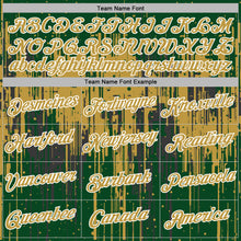 Загрузить изображение в средство просмотра галереи, Custom Stitched Green Old Gold-White 3D Pattern Design Dripping Splatter Sports Pullover Sweatshirt Hoodie