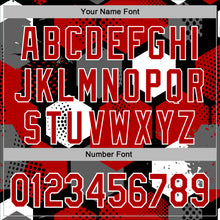 Load image into Gallery viewer, Custom Stitched Black Red-White 3D Pattern Design Geometric Shape Sports Pullover Sweatshirt Hoodie