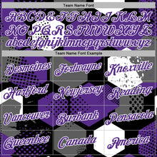 Load image into Gallery viewer, Custom Stitched Black Purple-White 3D Pattern Design Geometric Shape Sports Pullover Sweatshirt Hoodie
